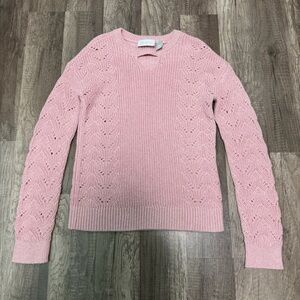 The Children's Place Glittery Pink Textured Knit Sweater, Size 7/8